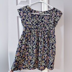 GAP Floral Blouse - Black, Pink, Yellow